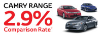 2.9% Finance on Camry Range