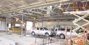 Structural steel in place