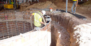Pumping Concrete for the Tanks