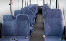 Coaster Deluxe LWB Bus interior